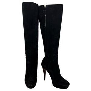 Nina Ricci Black Suede Knee High Boots